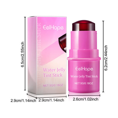 EELHOPE Water Jelly Tint Stick Lasting Waterproof Sweatproof Moisturize Facial Makeup Brightening Lip Gloss Face Blusher Stick