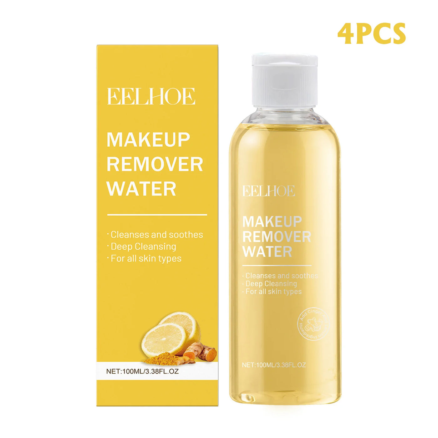 EELHOE Ginger Lemon Makeup Removal Water Temperature Cleansing Facial Makeup Skin Refreshing and Non Tight Makeup Removal Water