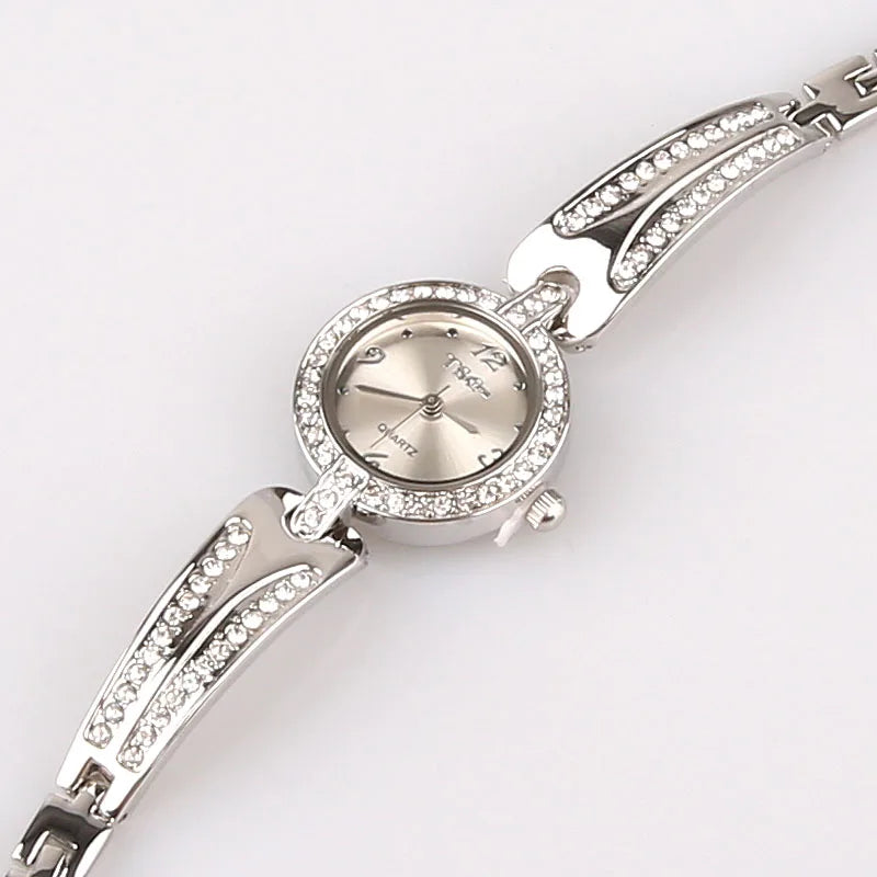 Women Office Ladies Rose Gold Stainless Steel Luxury Quartz Wristwatch