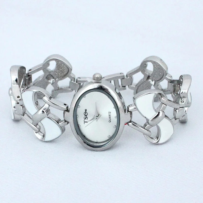 Women Office Ladies Rose Gold Stainless Steel Luxury Quartz Wristwatch