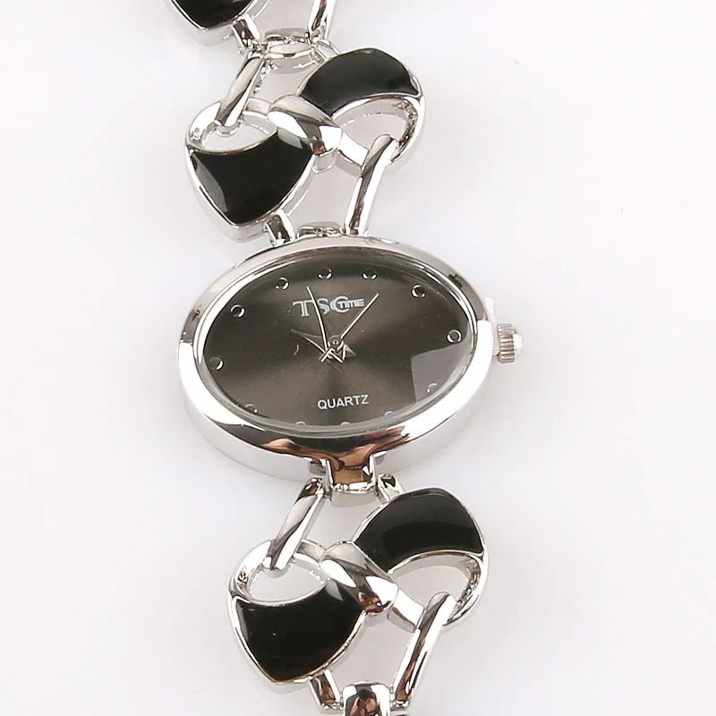 Women Office Ladies Rose Gold Stainless Steel Luxury Quartz Wristwatch
