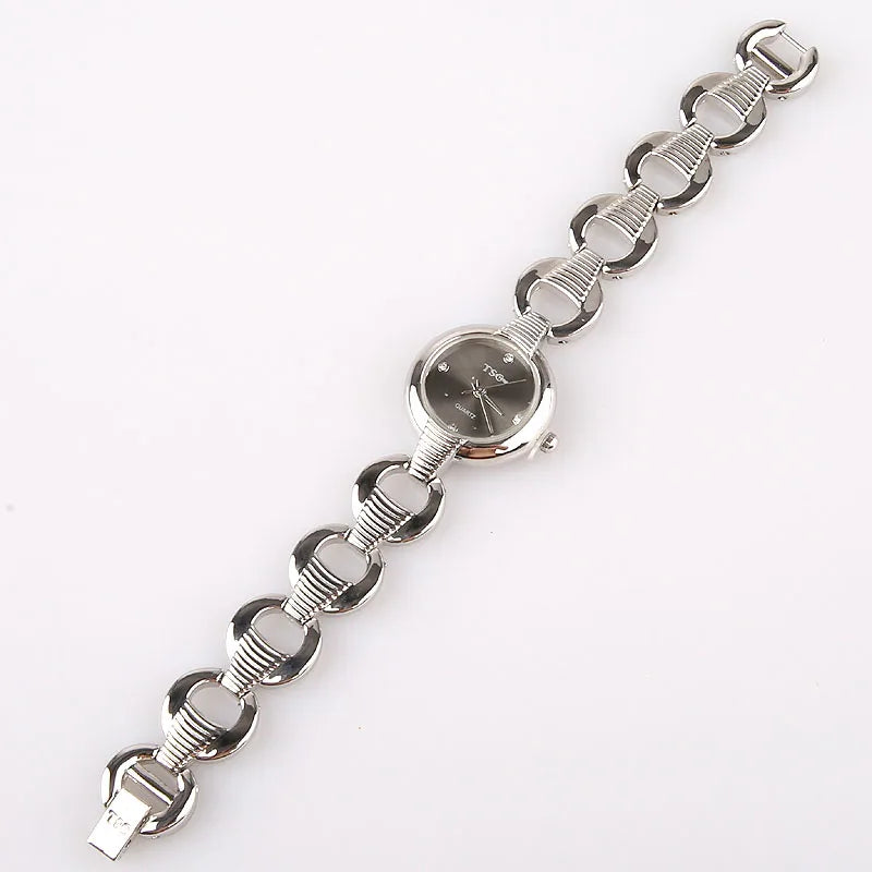 Women Office Ladies Rose Gold Stainless Steel Luxury Quartz Wristwatch