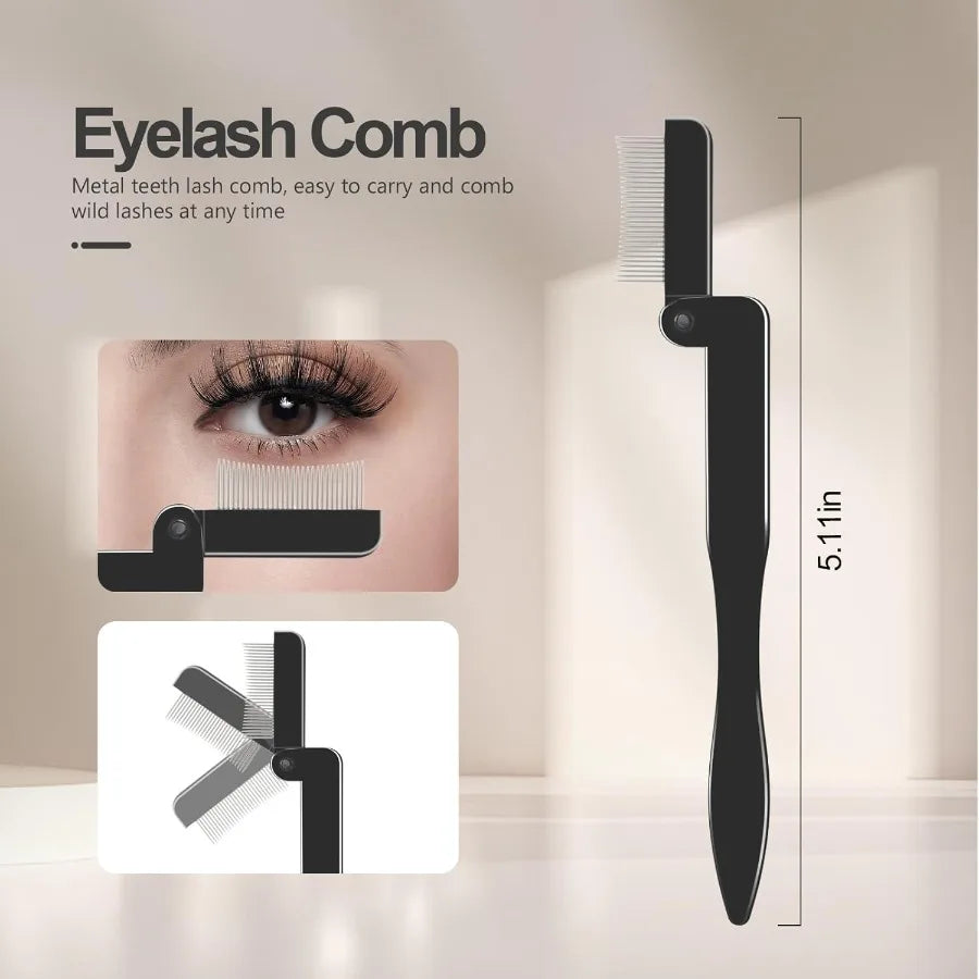 Eyelash Comb Lash Separator Tool Brow Brush Lash Spoolie Professional Eye Makeup Tools 4 Pieces Set