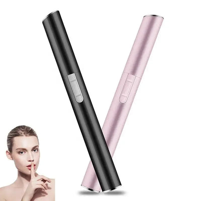 Black and pink portable eyebrow shaver trimmers for precise facial hair removal with on/off switch and sleek design