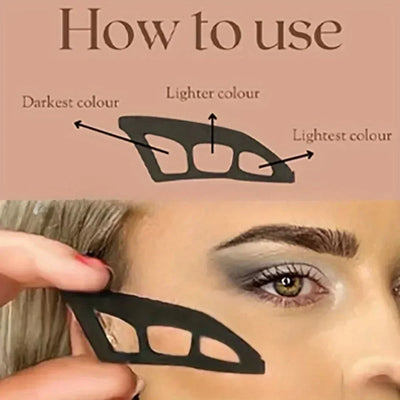 Female eye shadow makeup template tool for quick and easy eye shadow application for beginners