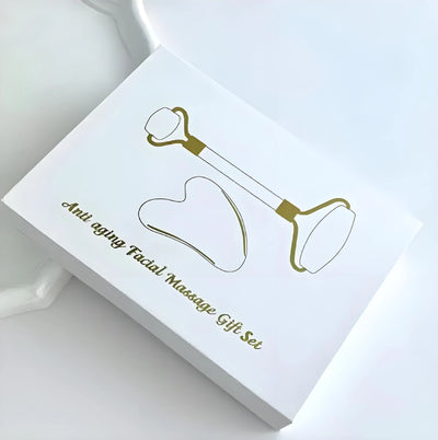 Jade Roller & Gua Sha Set - Dual Head Facial Massage Tools for Skin Care