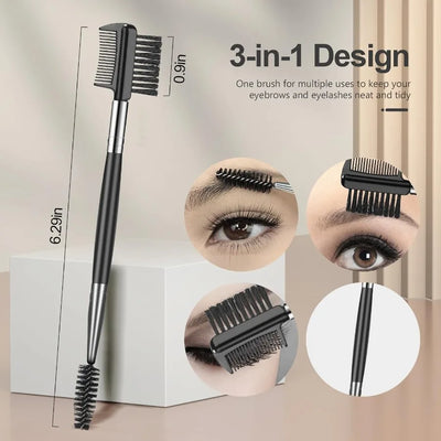 Eyelash Comb Lash Separator Tool Brow Brush Lash Spoolie Professional Eye Makeup Tools 4 Pieces Set