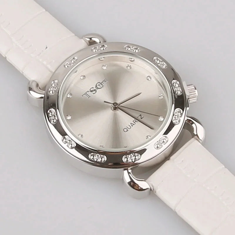 Women Office Ladies Rose Gold Stainless Steel Luxury Quartz Wristwatch