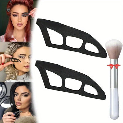Female eye shadow makeup template tool for quick and easy eye shadow application for beginners
