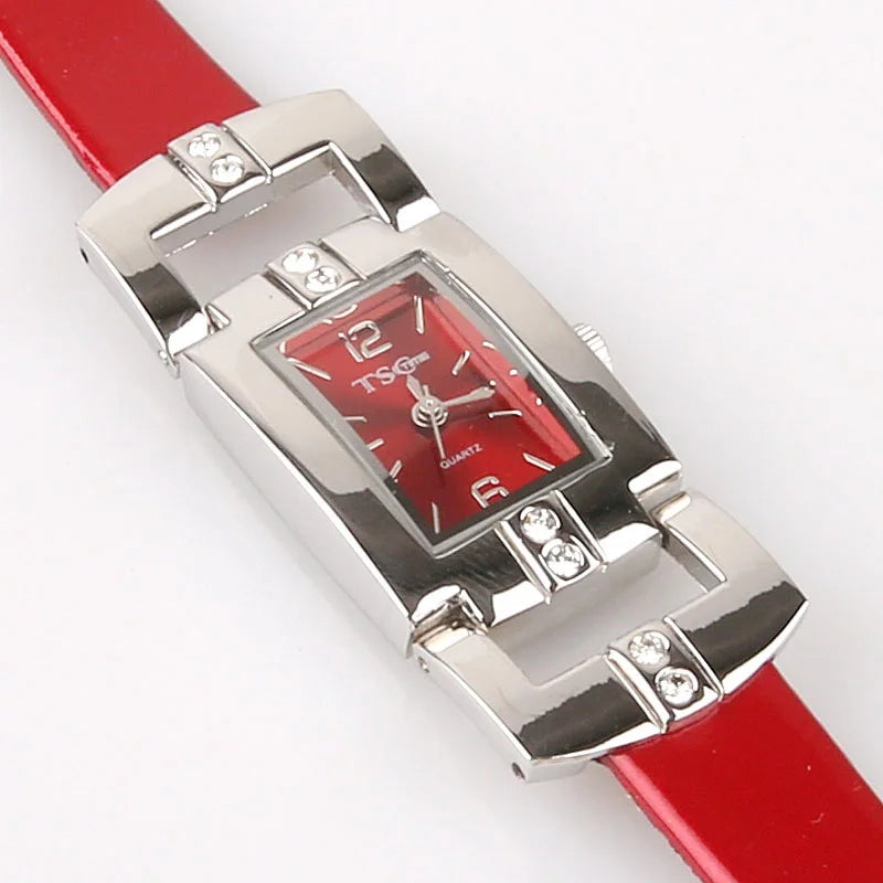 Women Office Ladies Rose Gold Stainless Steel Luxury Quartz Wristwatch