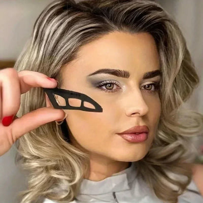 Female eye shadow makeup template tool for quick and easy eye shadow application for beginners