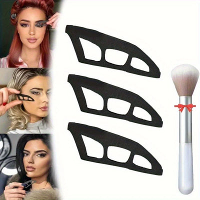 Female eye shadow makeup template tool for quick and easy eye shadow application for beginners
