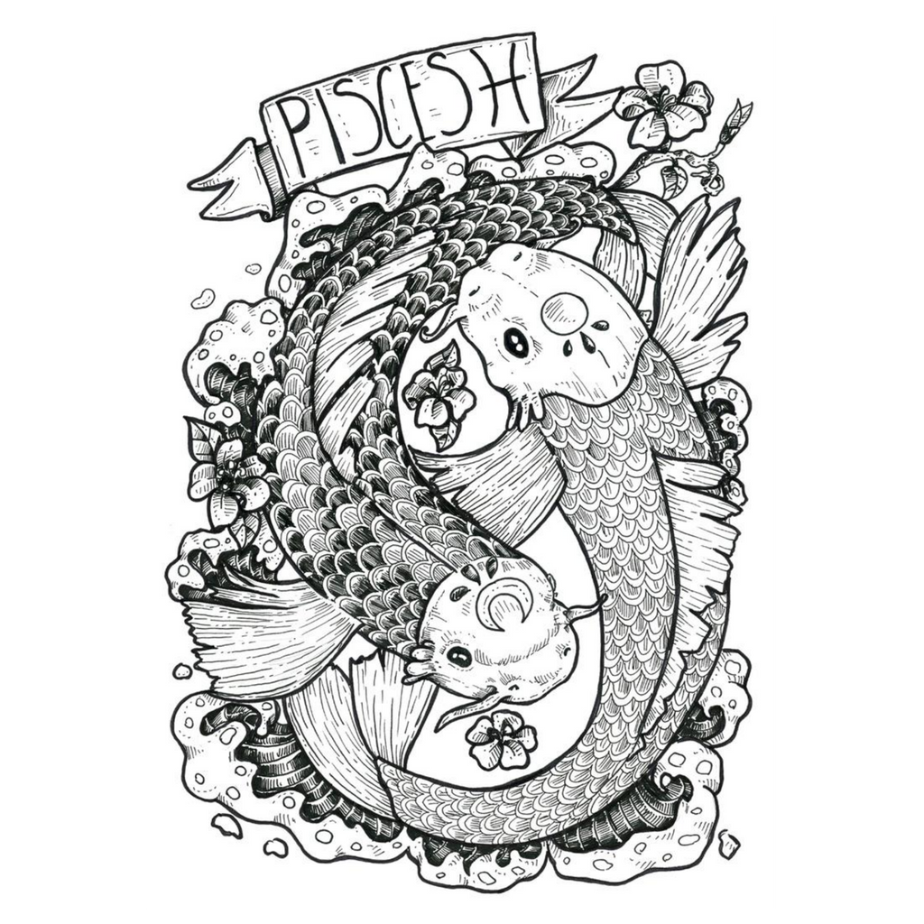 Wicked Good Perfume Pisces Eau de Parfum bottle with gold spray cap featuring sea salt, fresh herbs, and sandalwood notes.